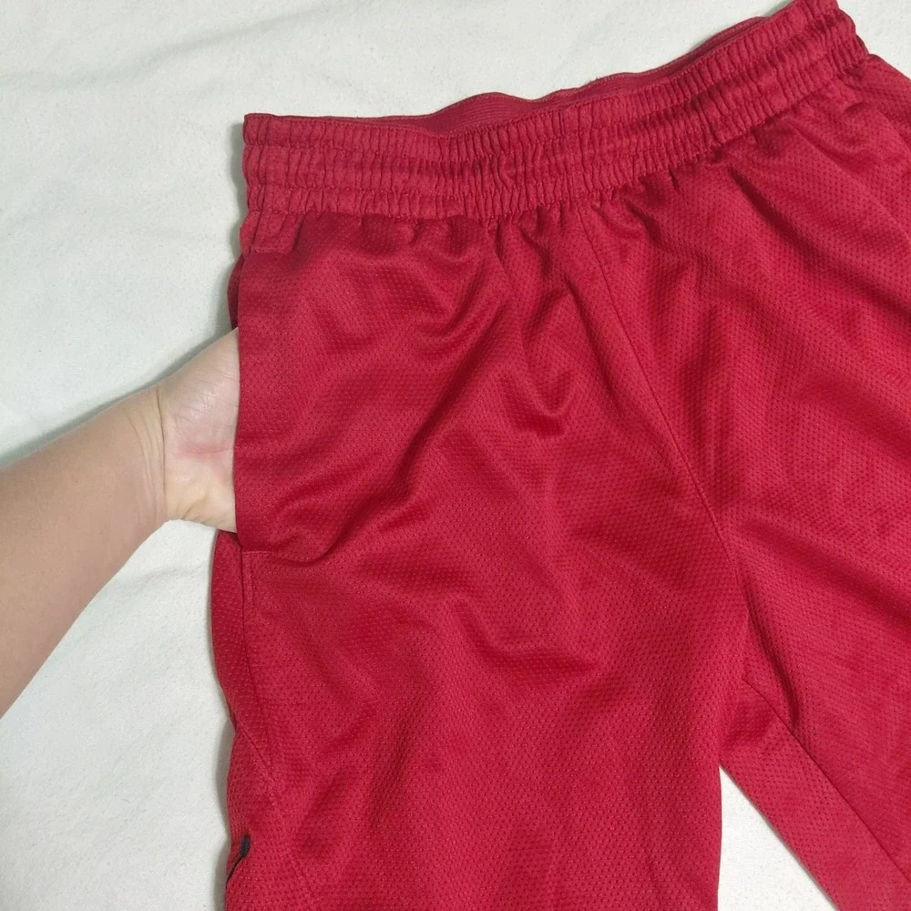 Air Jordan Dri-FIT Basketball Shorts Red Mesh Medium Youth Drawstring Jumpman